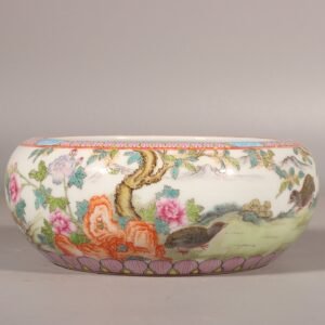 Qing Dynasty Yongzheng pastel painting with fish and algae patterns