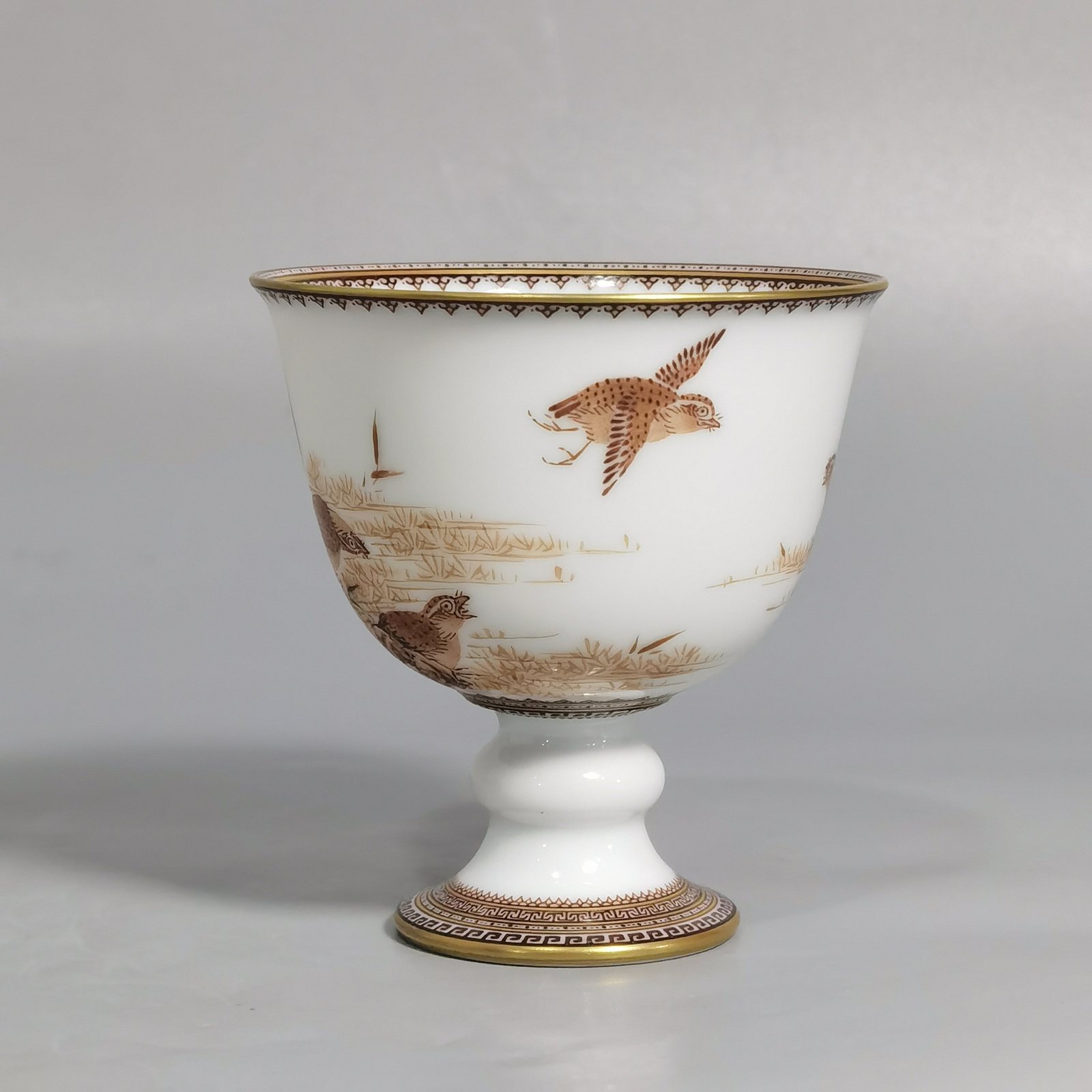 Qing Dynasty Yongzheng A pair of ink-colored (bamboo peace-telling) goblets