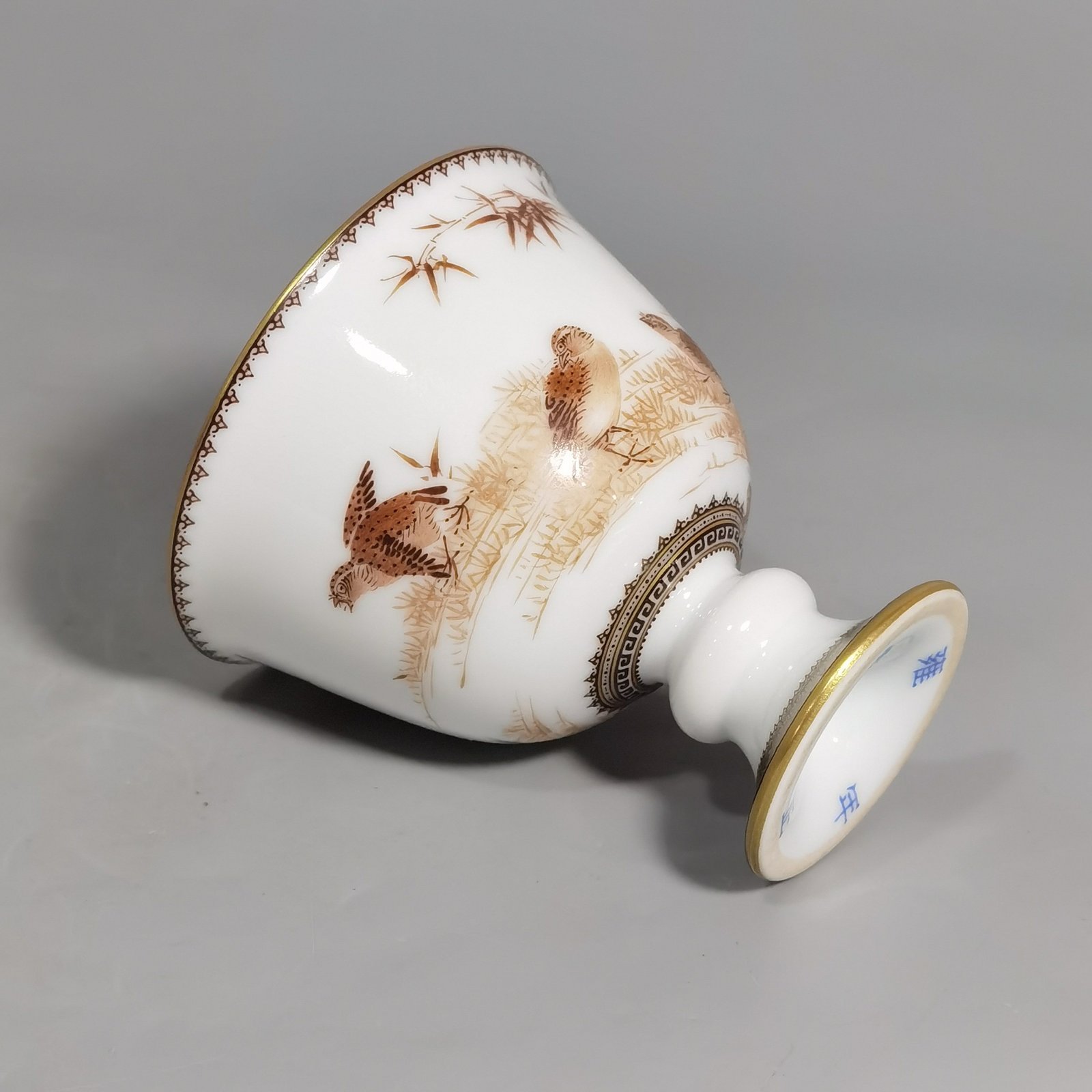 Qing Dynasty Yongzheng A pair of ink-colored (bamboo peace-telling) goblets