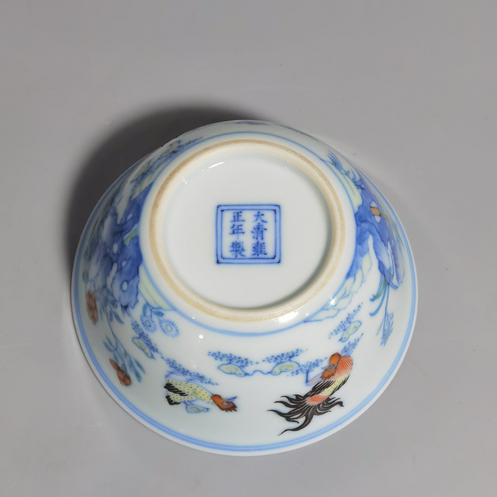 Qing Dynasty Yongzheng a pair of colorful chicken jar cups