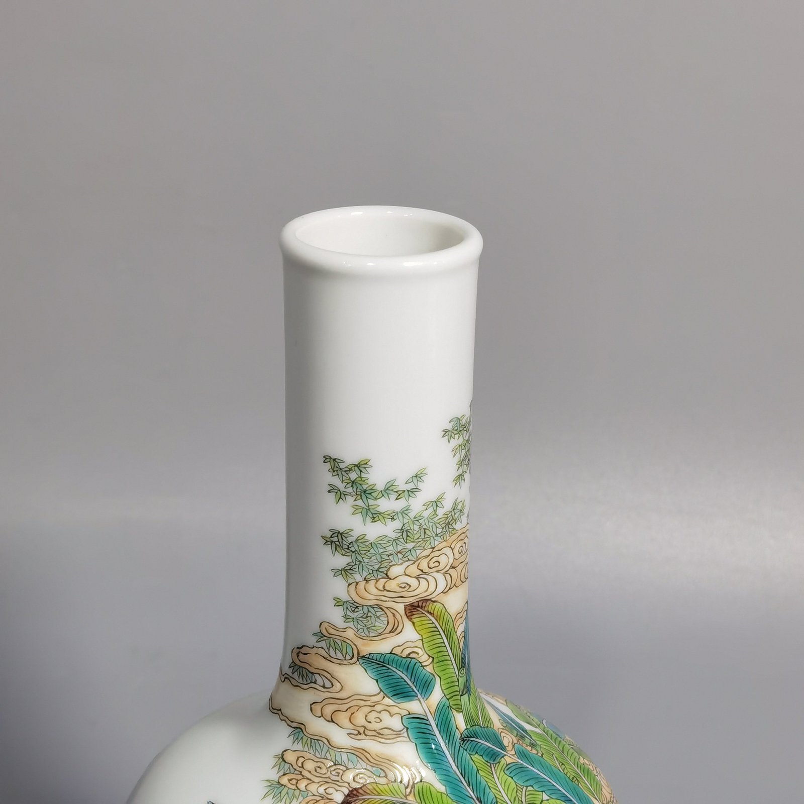 Qing Dynasty Yongzheng Enamel Poetic Bell Statue of Traveling Immortals in the Mountains