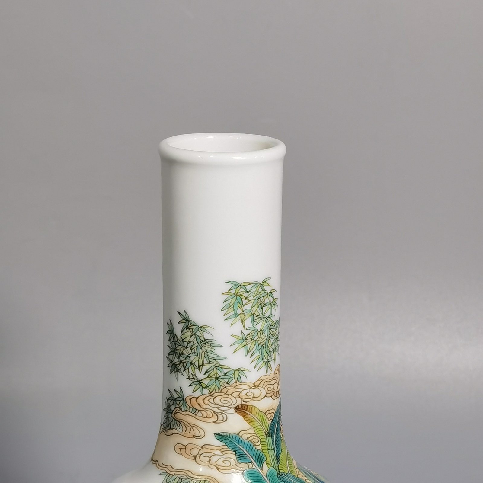 Qing Dynasty Yongzheng Enamel Poetic Bell Statue of Traveling Immortals in the Mountains