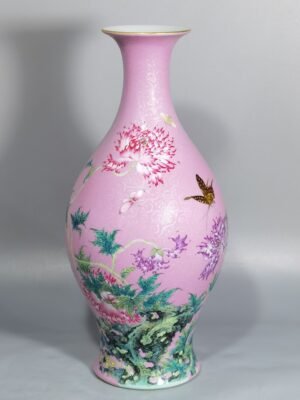 Qing Dynasty Yongzheng a pair of enamel poppy olive bottles