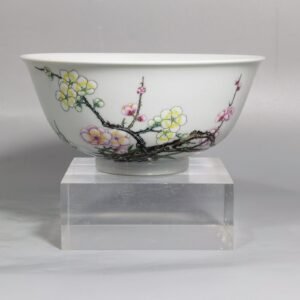 Qing Dynasty Yongzheng Enamel Bamboo and Plum Double Clear Bowl