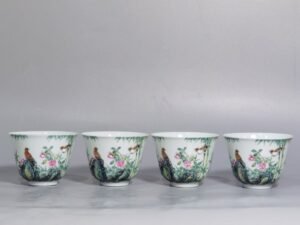 Qing Dynasty Yongzheng Enamel Bamboo Bird Cup