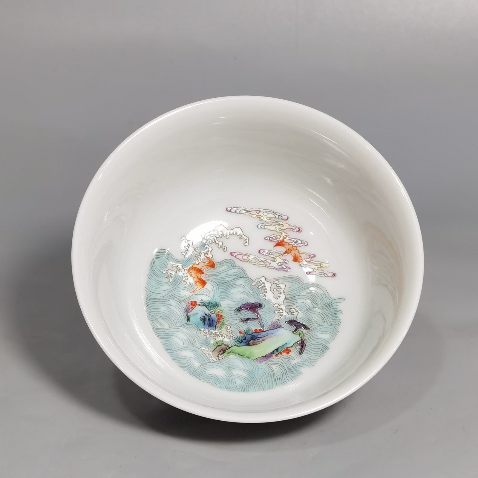 Qing Dynasty Yongzheng pastel Dongfang Shuo stealing peach lying cup