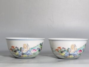 Qing Dynasty Yongzheng a pastel Dongfang Shuo stealing peach lying cup
