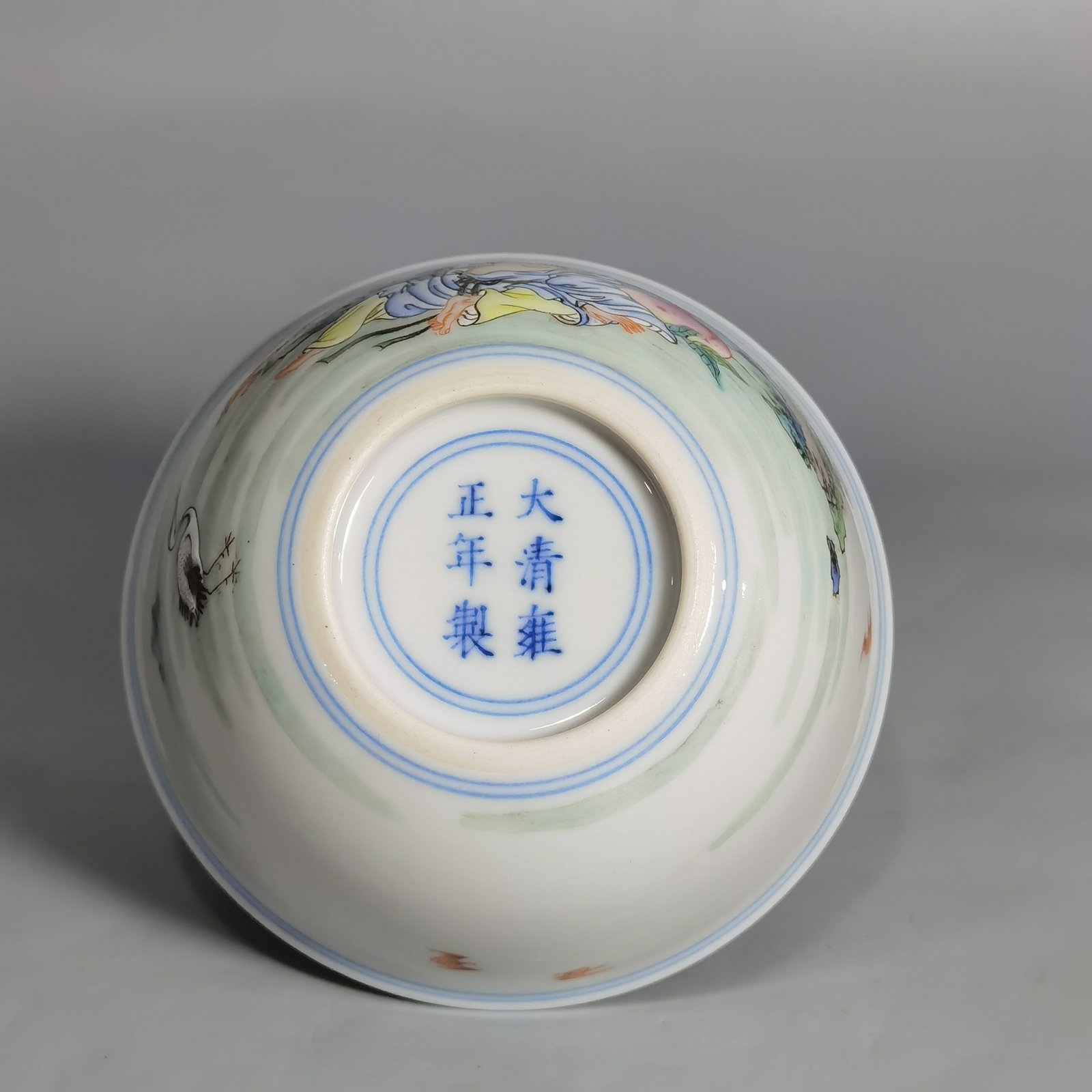 Qing Dynasty Yongzheng a pastel Dongfang Shuo stealing peach lying cup