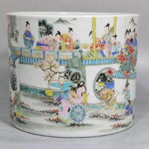 Qing Dynasty Yongzheng a pastel painting of a fruit-throwing cart pen
