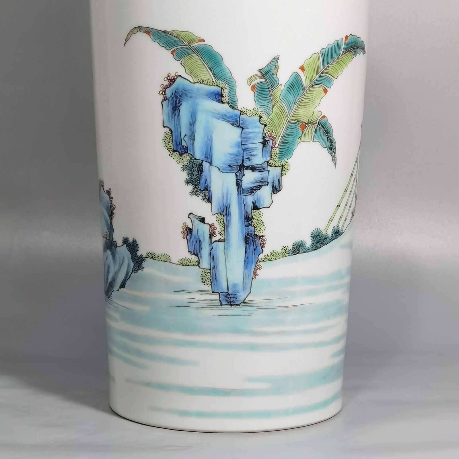 Qing Dynasty Yongzheng Pastel Guanyin vase with three stars of fortune longevity and longevity
