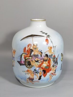 Qing Dynasty Yongzheng Pastel radish vase with poems