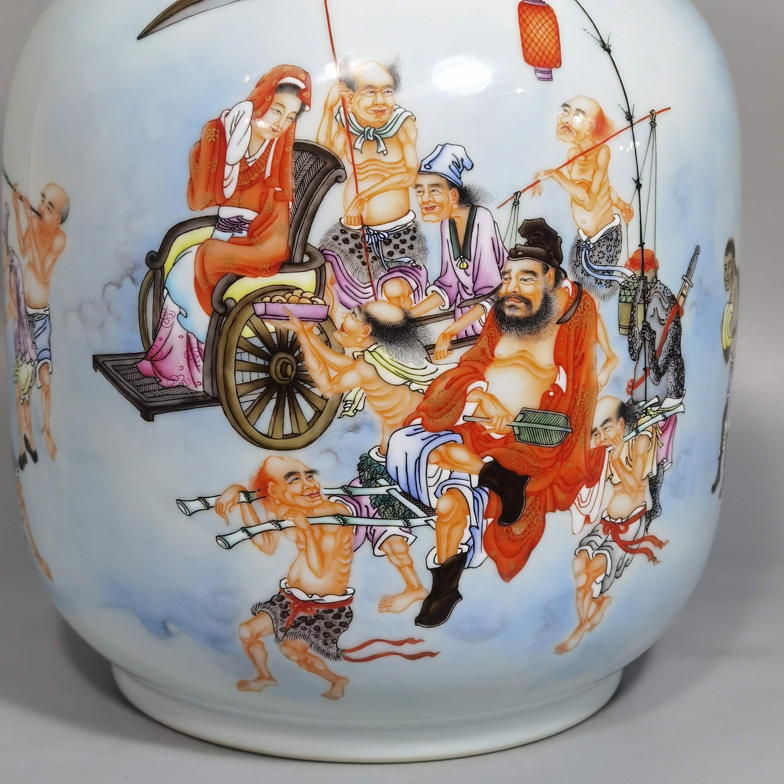 Qing Dynasty Yongzheng Pastel radish vase with poems