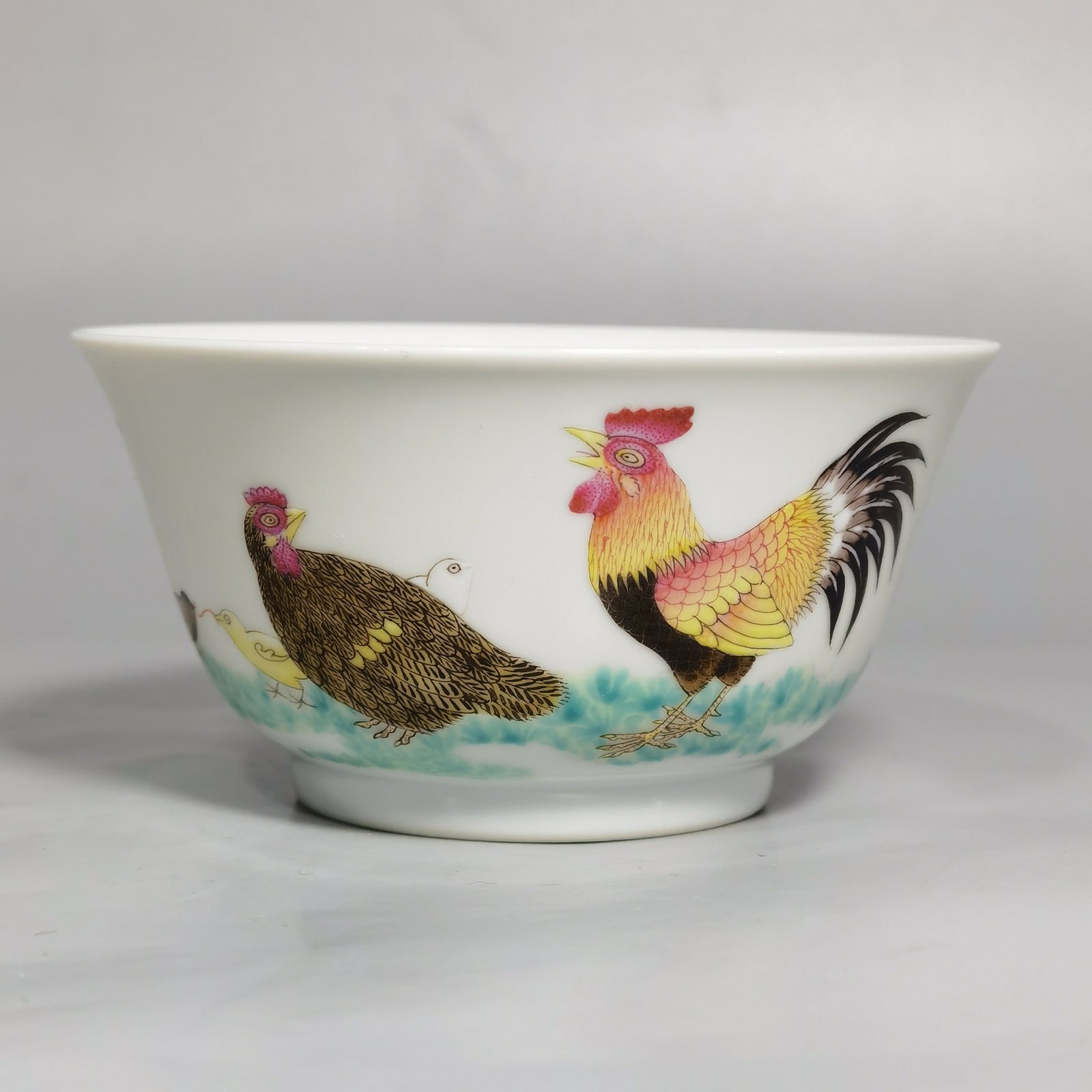 Qing Dynasty Yongzheng famille rose chicken cup