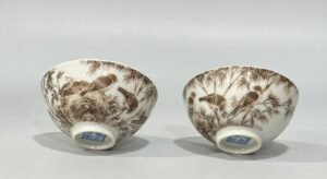 Qing Dynasty Yongzheng Ink color sparrow bamboo cup