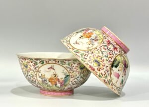 Qing Dynasty Yongzheng Yangcai bowl with passionflower branches and window opening
