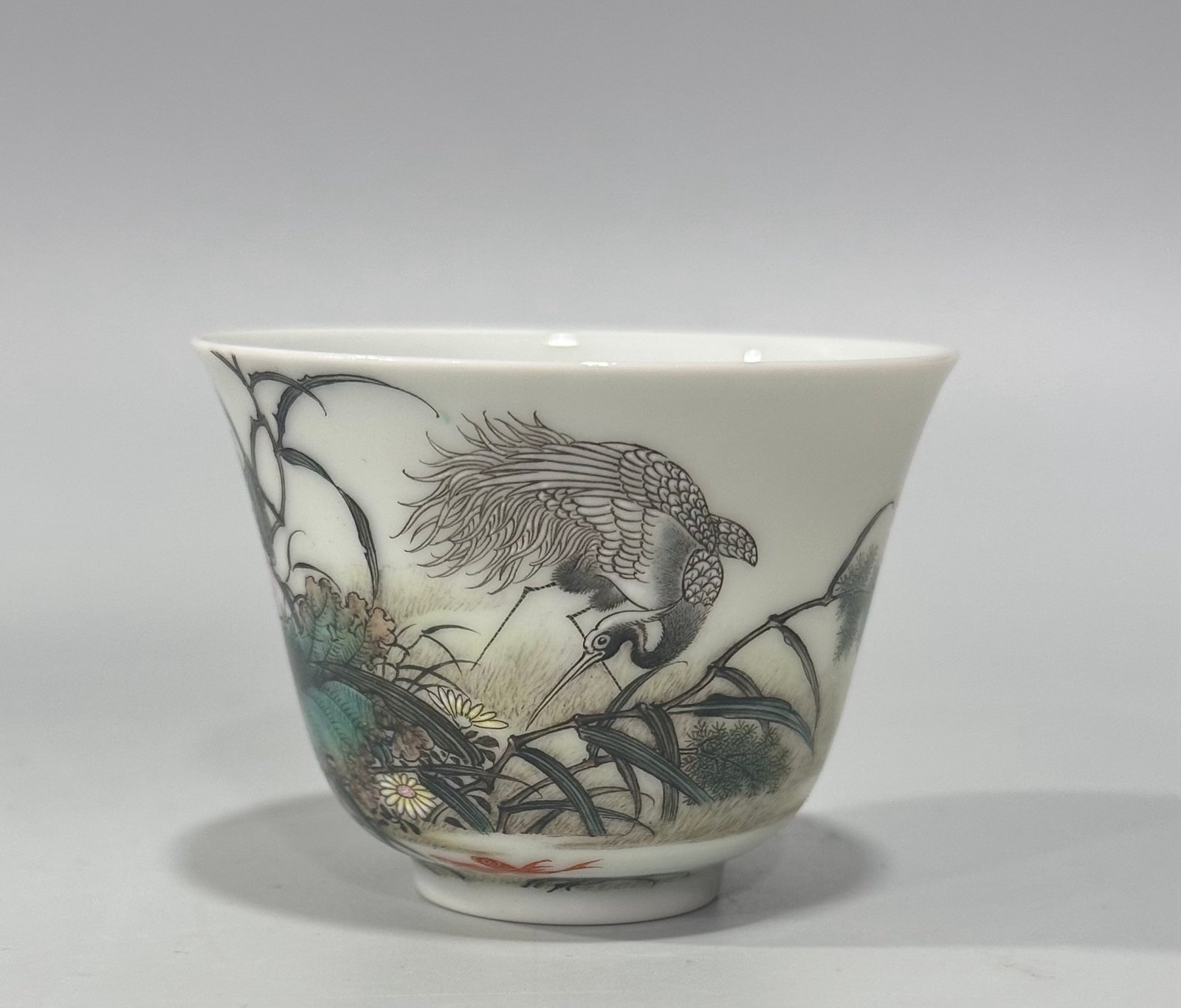 Qing Dynasty Yongzheng A set of enamel cups with flowers and birds and poems about the four seasons