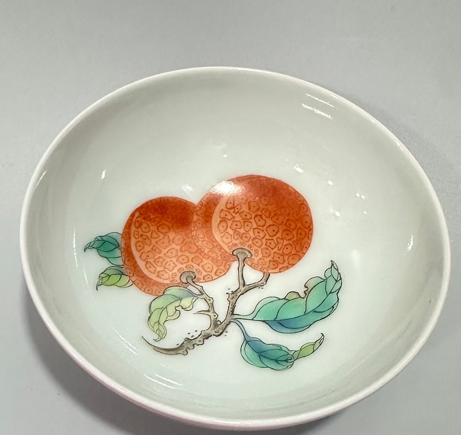 Qing Dynasty Yongzheng Enamel rouge water-painted litchi pattern cup