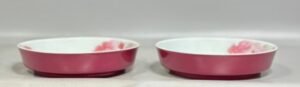 Qing Dynasty Yongzheng Straight-mouthed dish with enamel and rouge red interior
