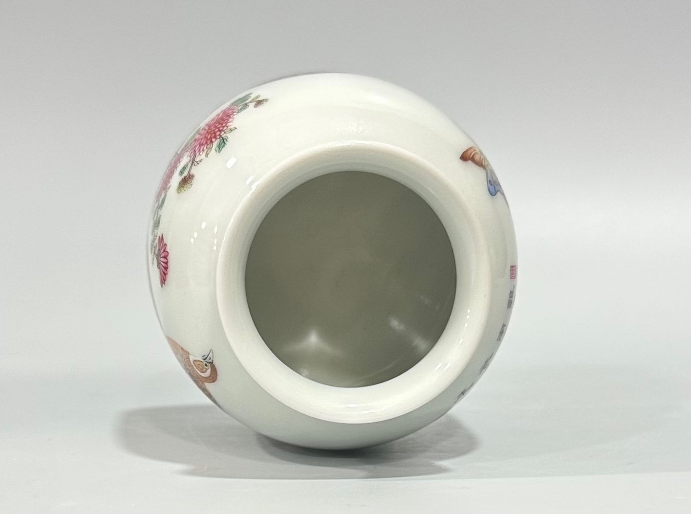 Qing Dynasty Yongzheng Enamel Horseshoe Zun with Flowers