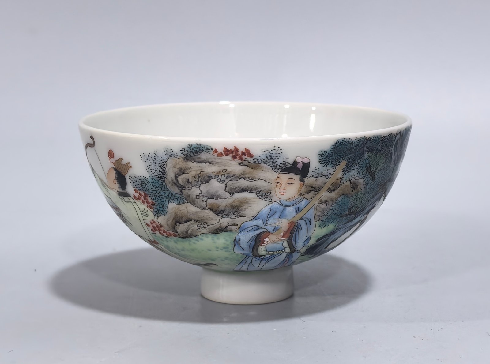 Qing Dynasty Yongzheng Pastel character story chicken heart cup