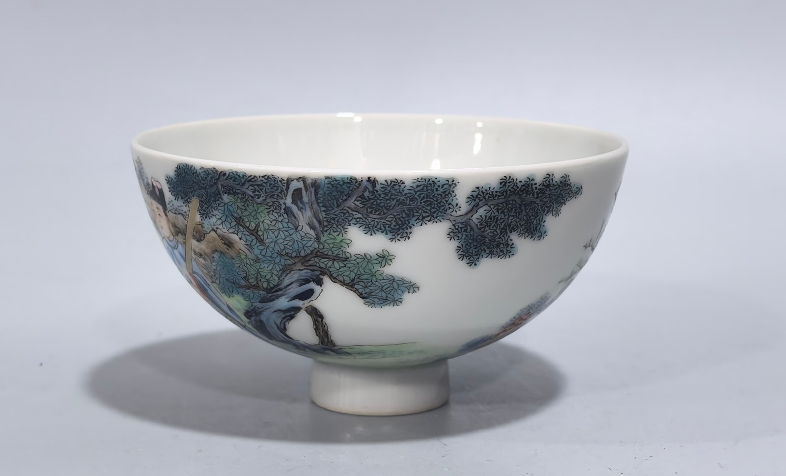 Qing Dynasty Yongzheng Pastel character story chicken heart cup