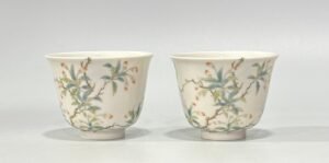 Qing Dynasty Yongzheng Pastel cherry cup with branches