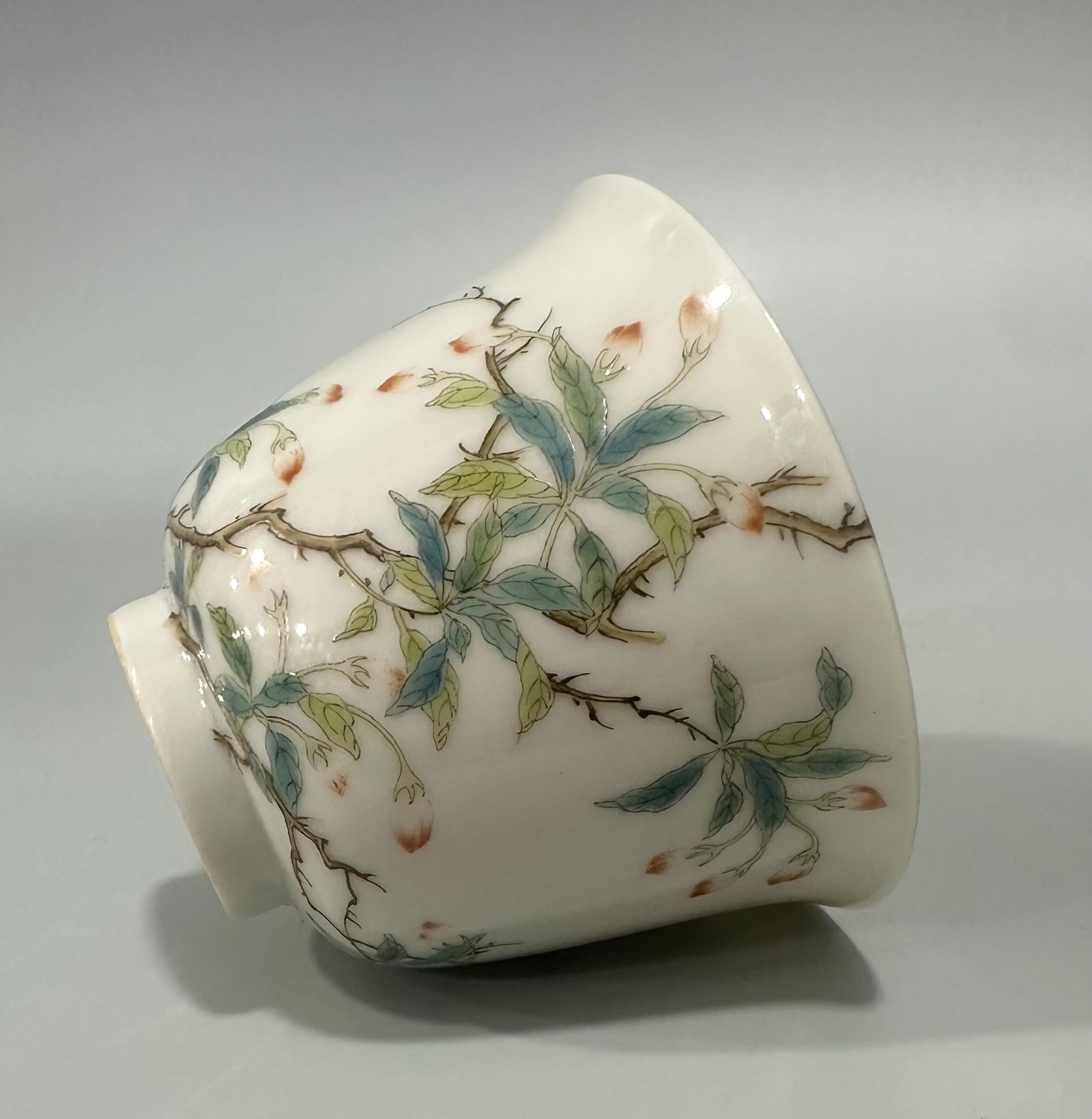 Qing Dynasty Yongzheng Pastel cherry cup with branches