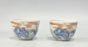 Qing Dynasty Yongzheng Pastel Fushan Shouhai pattern cylinder cup