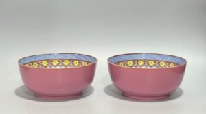 Qing Dynasty Yongzheng Pastel rouge water-painted bowl with peony pattern