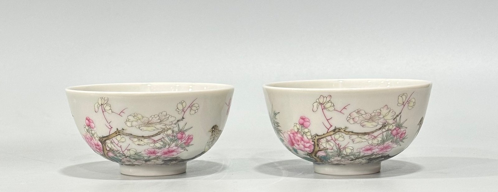 Qing Dynasty Yongzheng Pastel cup with flower and bird patterns
