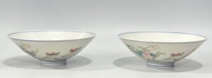 Qing Dynasty Yongzheng famille rose flower bird lotus and mandarin duck bamboo hat bowl