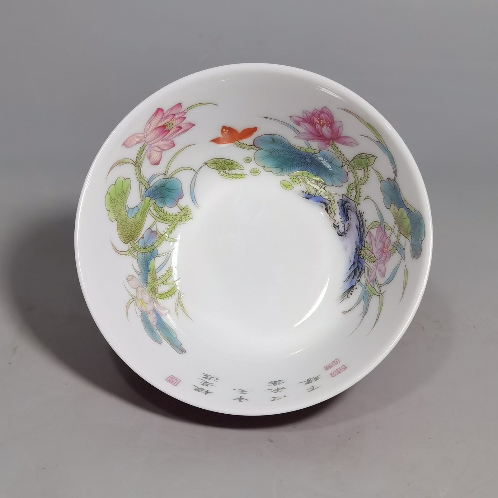 Qing Dynasty Yongzheng A set of enamel with four seasons flowers and carmine red glaze