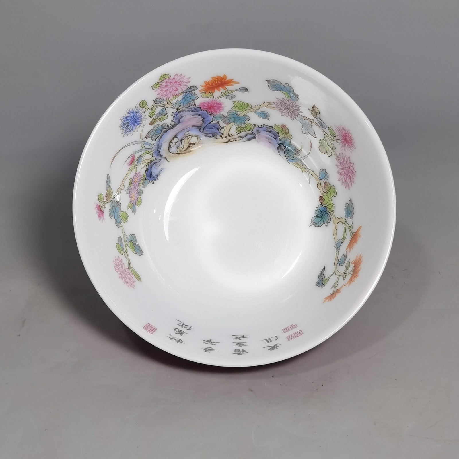 Qing Dynasty Yongzheng A set of enamel with four seasons flowers and carmine red glaze