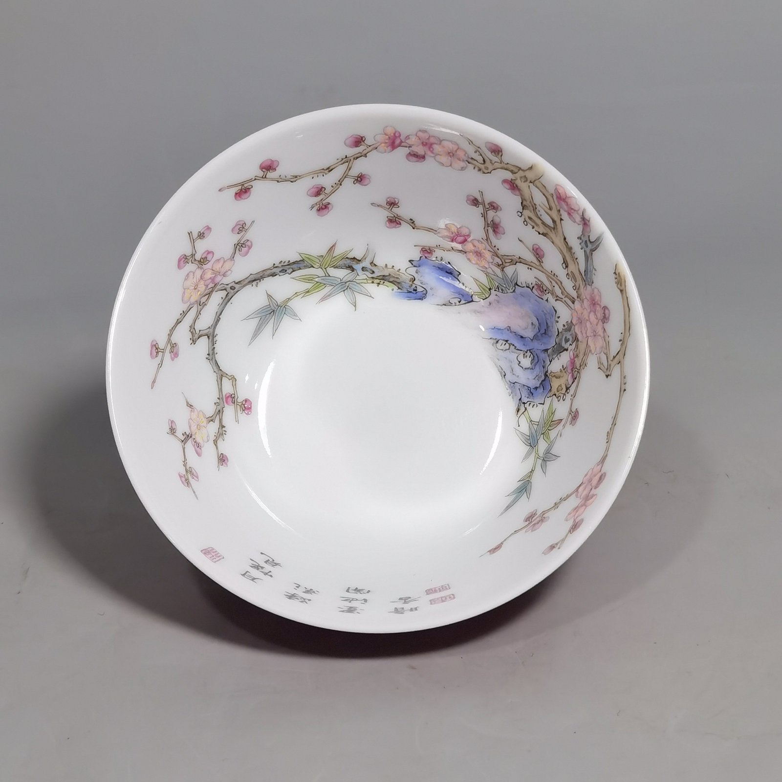 Qing Dynasty Yongzheng A set of enamel with four seasons flowers and carmine red glaze