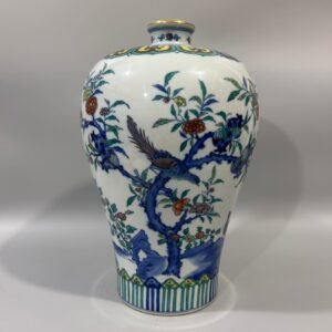 Qing Dynasty Yongzheng Doucai Flower and Bird Plum Vase