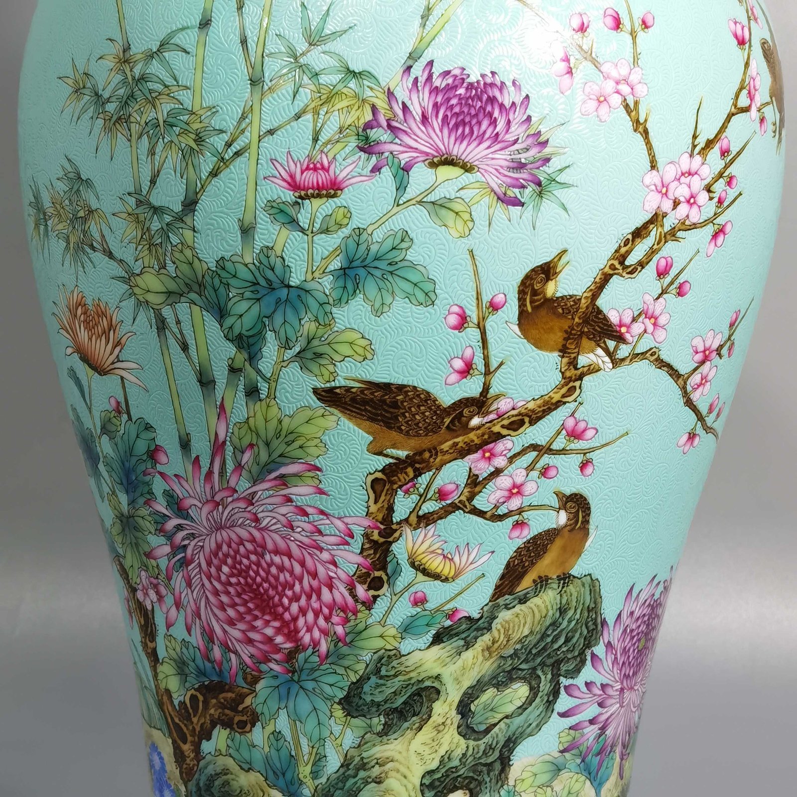 Qing Dynasty Yongzheng a pair of enamel painted plum vases