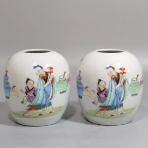 Qing Dynasty Yongzheng pastel water bowl with character and story illustrations