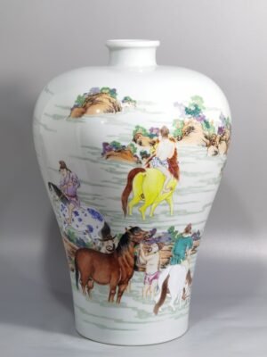 Qing Dynasty Yongzheng famille rose-washed plum vase