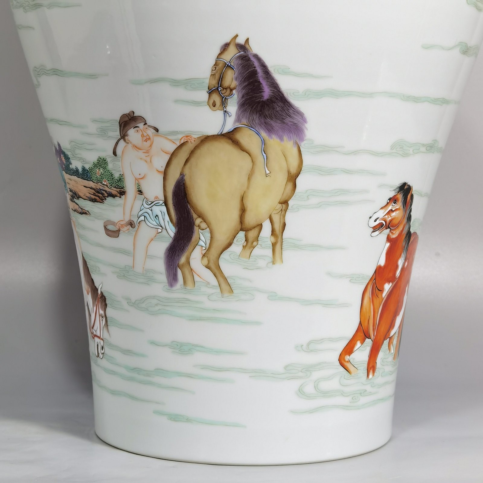 Qing Dynasty Yongzheng famille rose-washed plum vase
