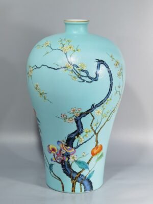 Qing Dynasty Yongzheng Plum Vase with Plum Blossom Poems