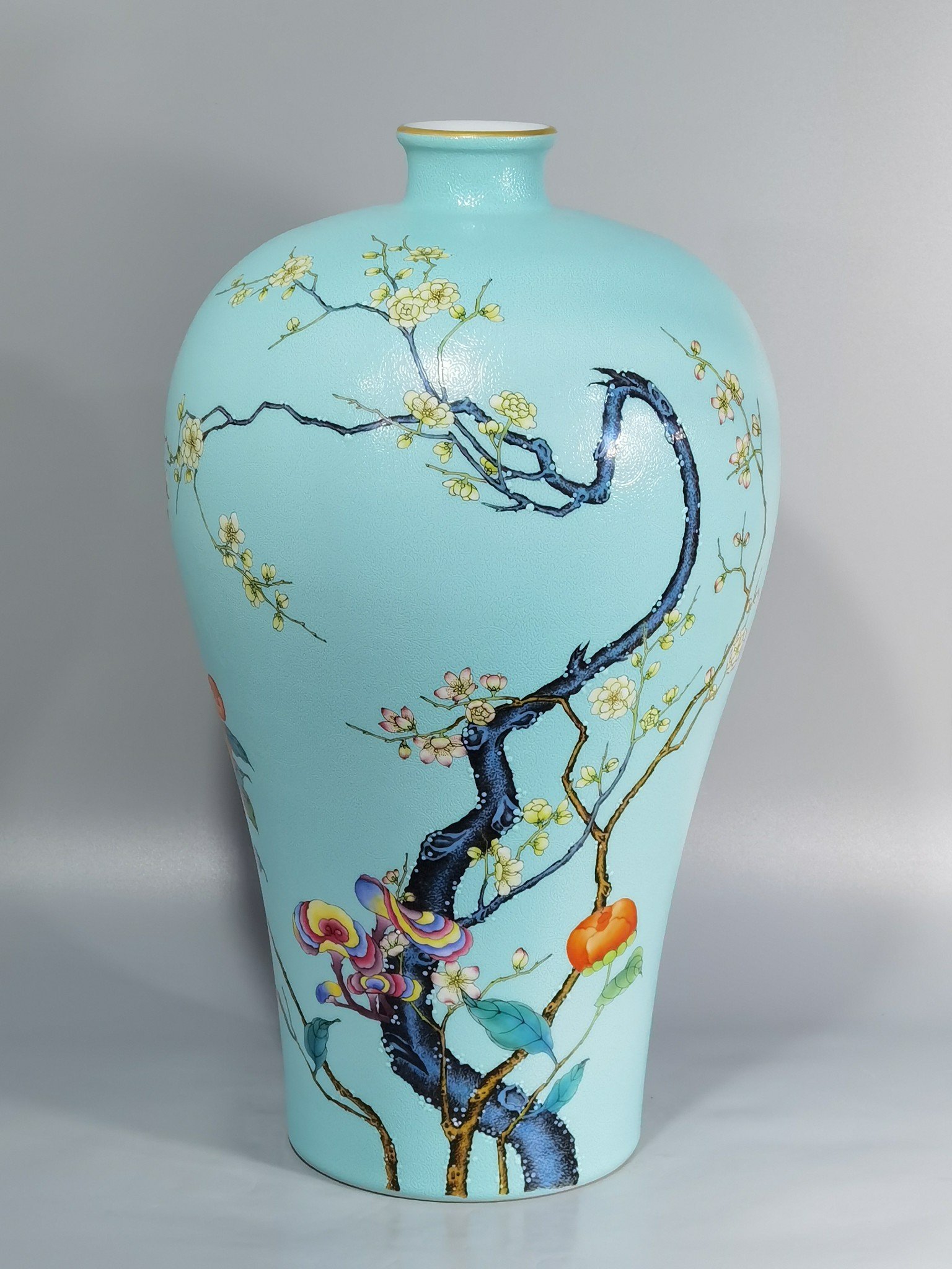 Qing Dynasty Yongzheng Plum Vase with Plum Blossom Poems