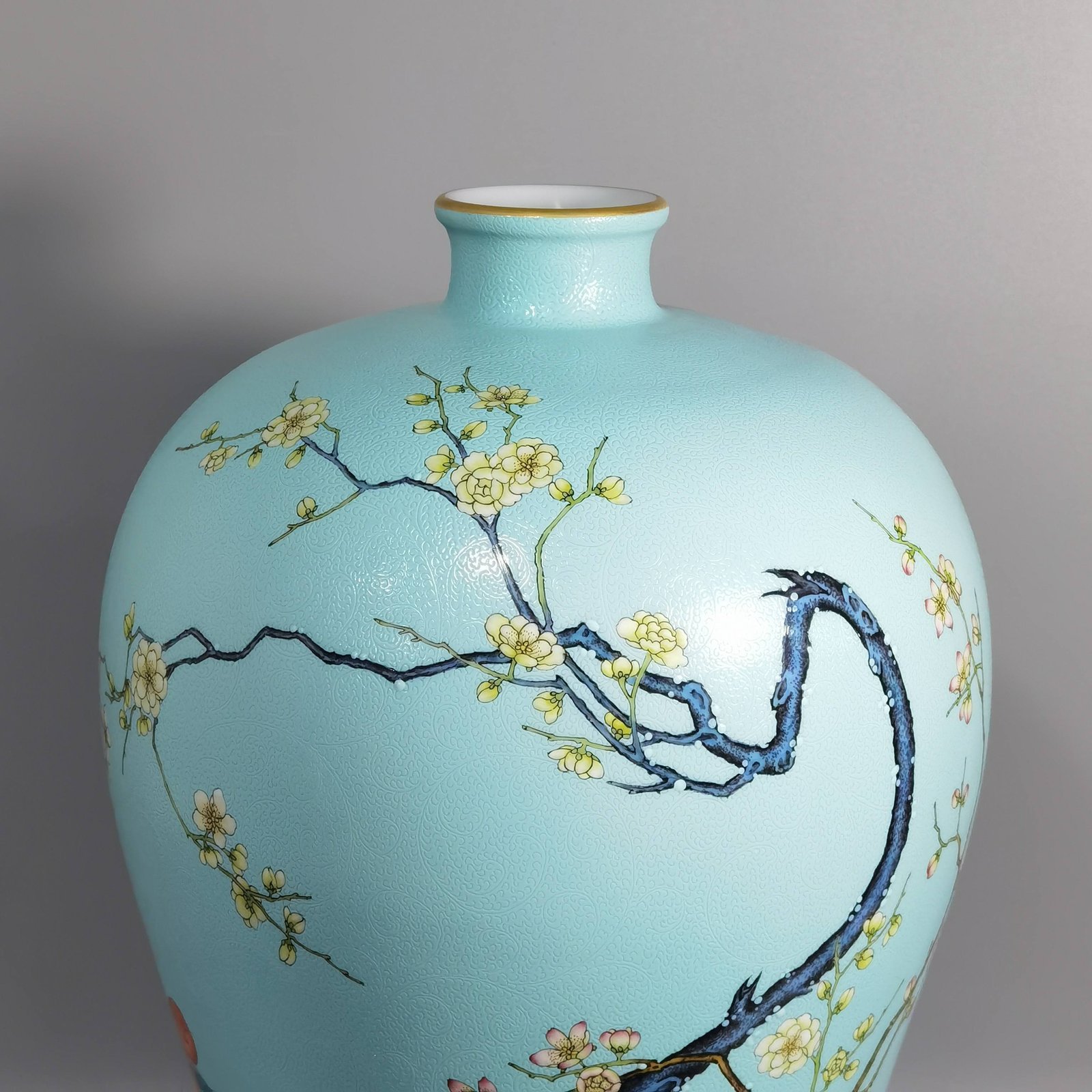 Qing Dynasty Yongzheng Plum Vase with Plum Blossom Poems