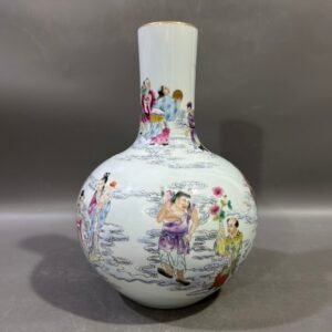 Qing Dynasty Yongzheng Pastel Figure Celestial Sphere Vase