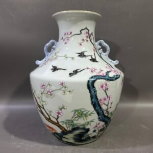 Qing Dynasty Yongzheng pastel happy brow bottle