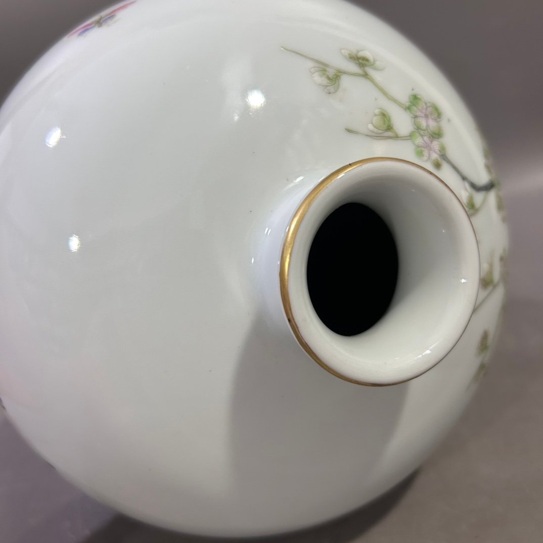 Qing Dynasty Yongzheng famille rose plum vase