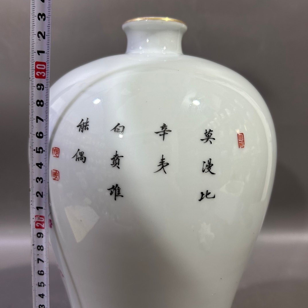 Qing Dynasty Yongzheng famille rose plum vase
