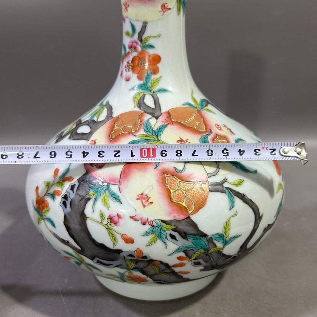 Qing Dynasty Yongzheng famille rose pomegranate bile vase