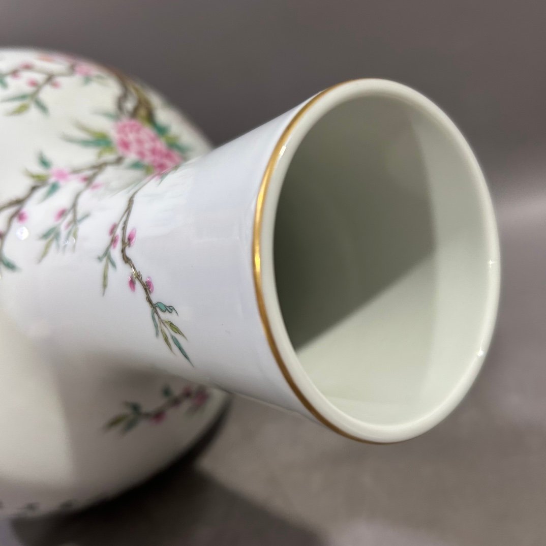 Qing Dynasty Yongzheng Pastel Flower and Bird Celestial Sphere vase