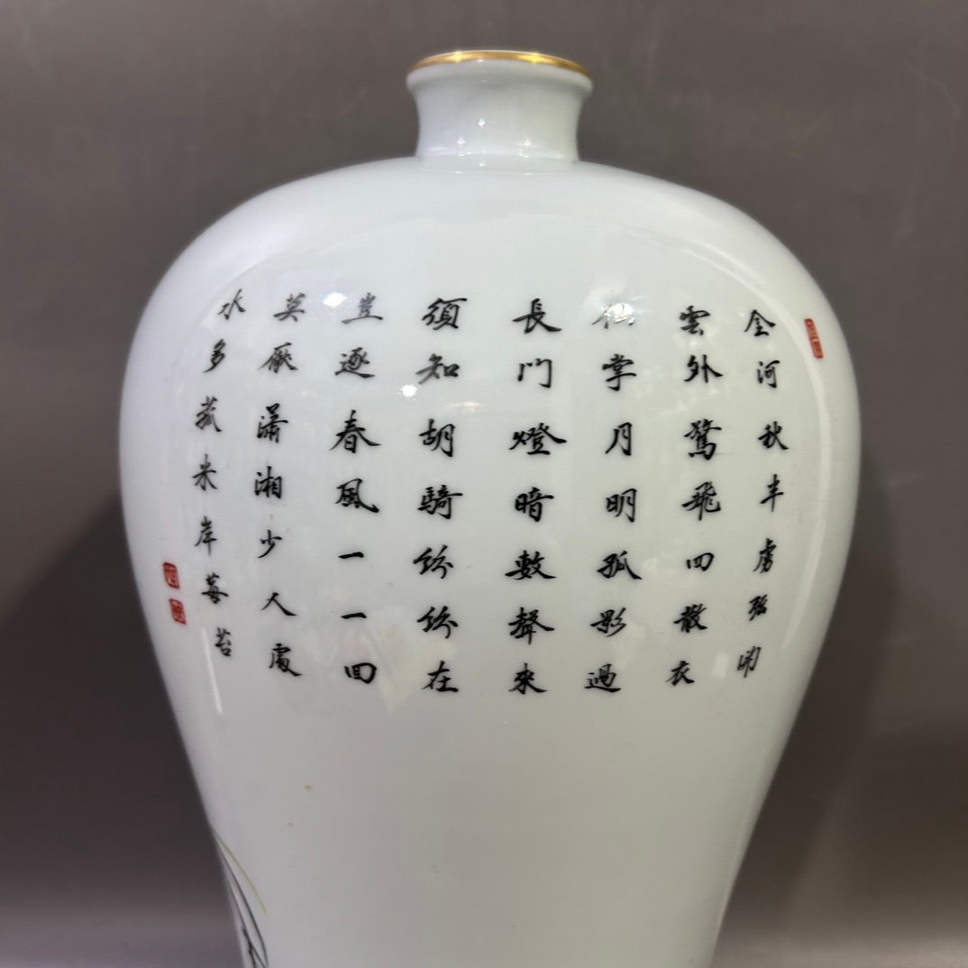 Qing Dynasty Yongzheng Pastel Flower and Bird Plum Vase