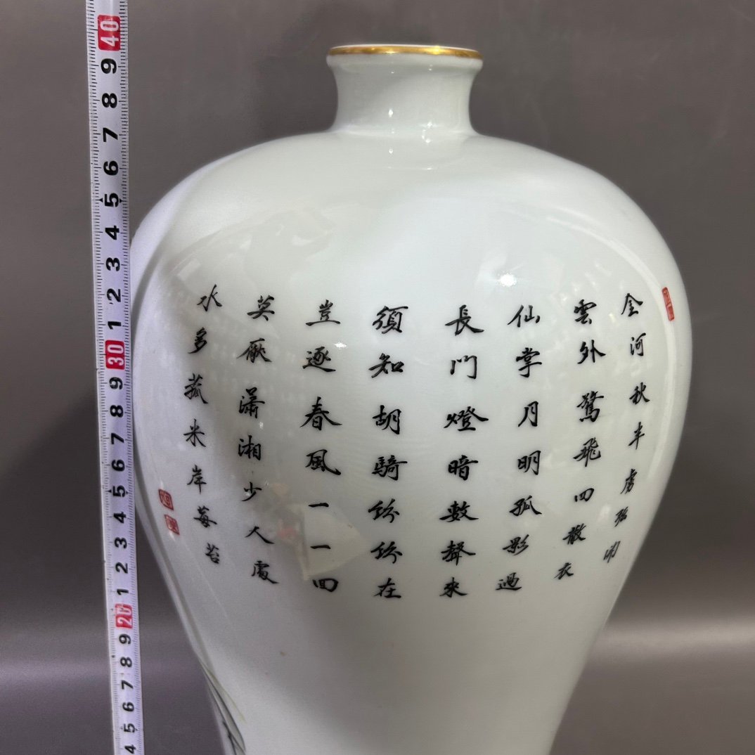 Qing Dynasty Yongzheng Pastel Flower and Bird Plum Vase